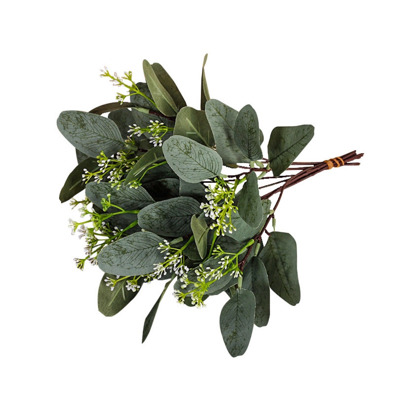 Cross-border specially for eucalyptus leaf with fruit money leaf single branch flower arrangement eucalyptus leaf plant simulation fake flower living room pendulum
