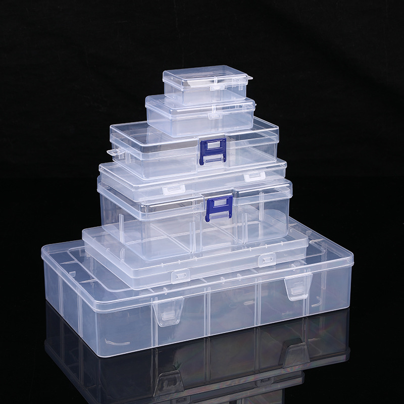 Transparent plastic inner empty box plastic mask box hardware tools sample fishing gear box stationery packaging accessories organizing box