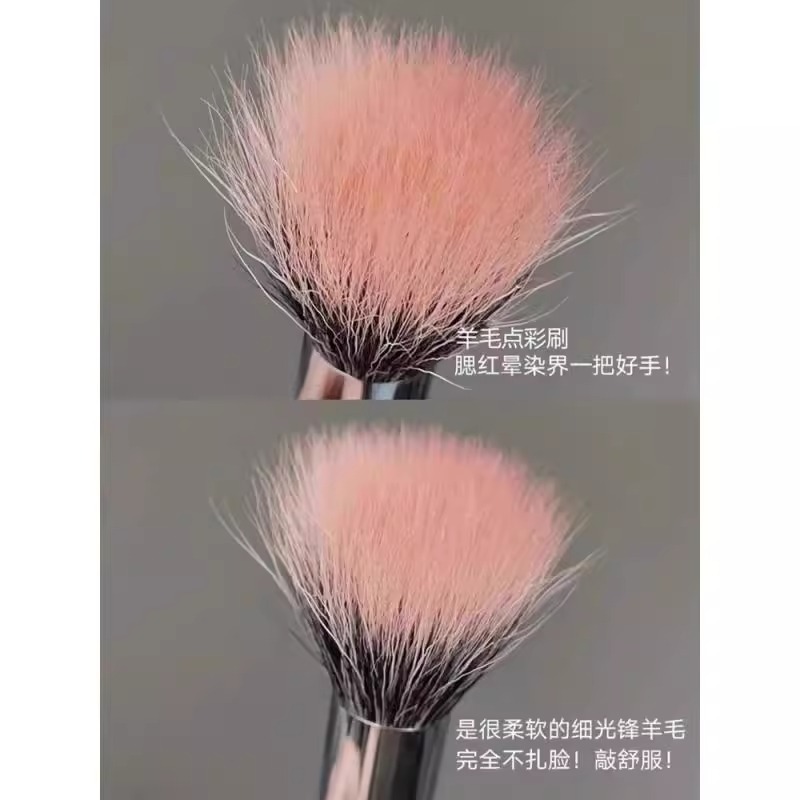 Pointillism Blush Brush, Imitation Wool Animal Hair Makeup Brush, Loose Powder Portable Brush, Round Head Concealer Brush, Mini Handheld