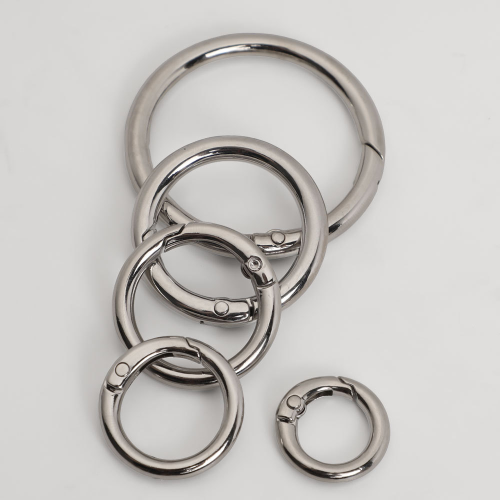 Metal spring ring open ring key ring zinc alloy round buckle spring buckle key buckle luggage accessories