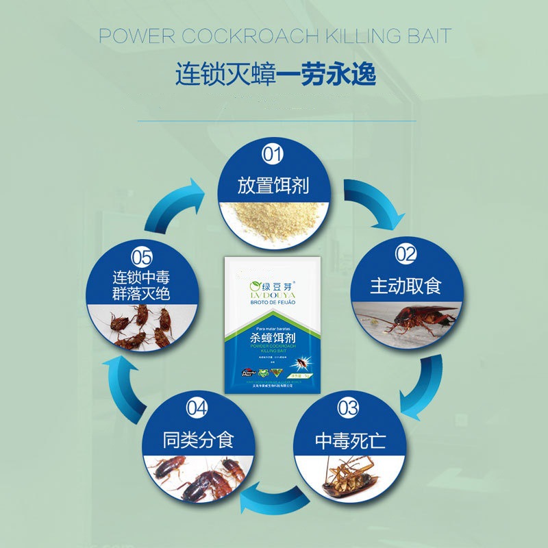 Green bean sprout factory direct indoor bedroom kitchen cockroach medicine Ant medicine household cockroach bait cockroach powder