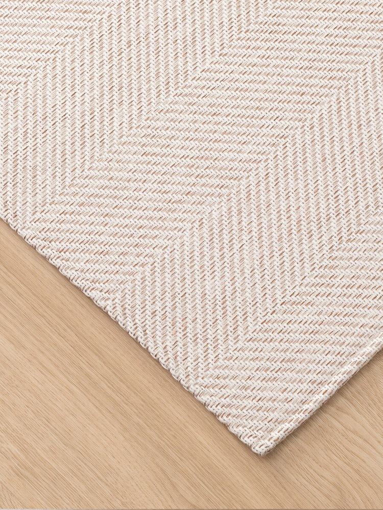 Herringbone Pattern Woven Living Room Carpet Light Luxury Advanced Coffee Table Carpet Japanese Style Simple Style Home Non-Slip Sofa Floor Mat