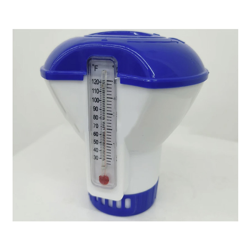 Cross-Border Ready-Made Swimming Pool Automatic Dosing Device Floating Pill Floating Cup Disinfection Dosing Device with Thermometer 5inch
