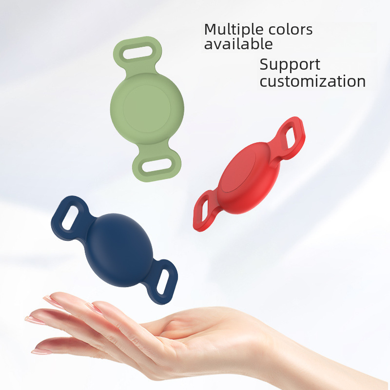 Binaural Apple Locator Silicone Case for Airtag Protective Case Waterproof Anti-lost Pet Collar Tracker