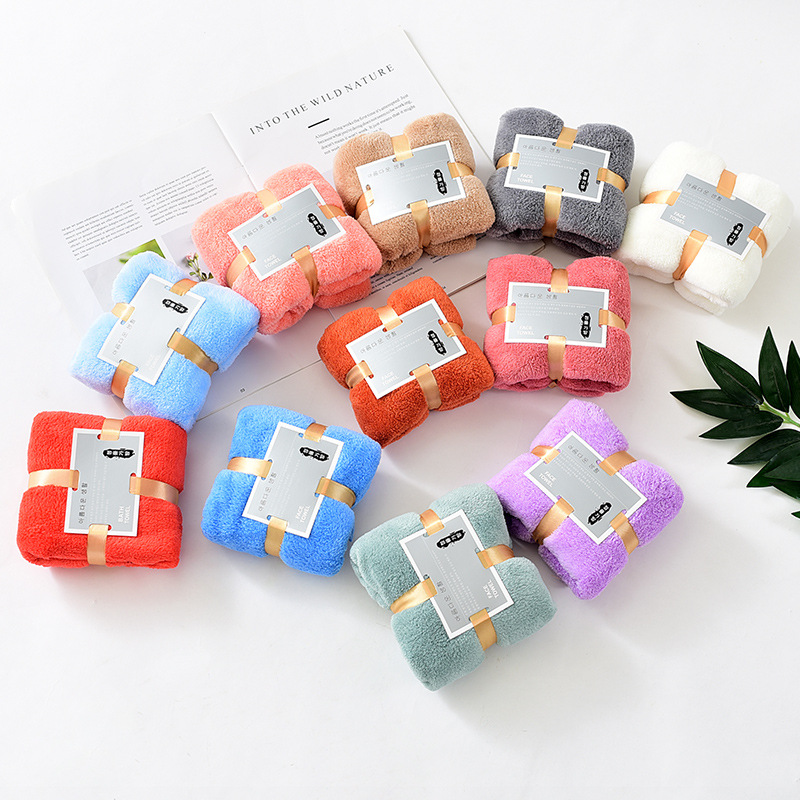 Wholesale coral fleece thickened absorbent hand gift gift towel small gift TikTok fast hand delivery can be customized logo