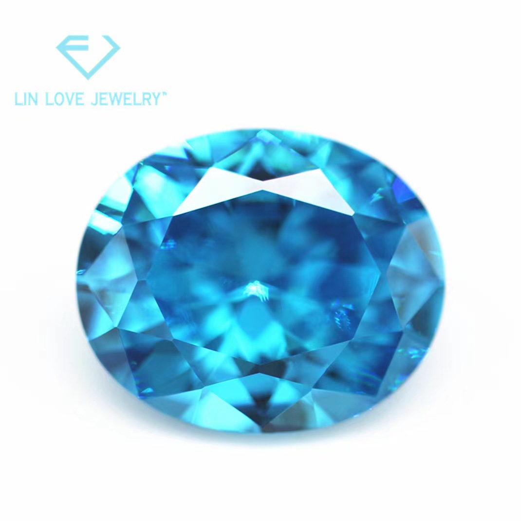 Factory wholesale 5A egg shape white colored zircon bare stone synthetic pointed bottom oval colored white stone CZ drill