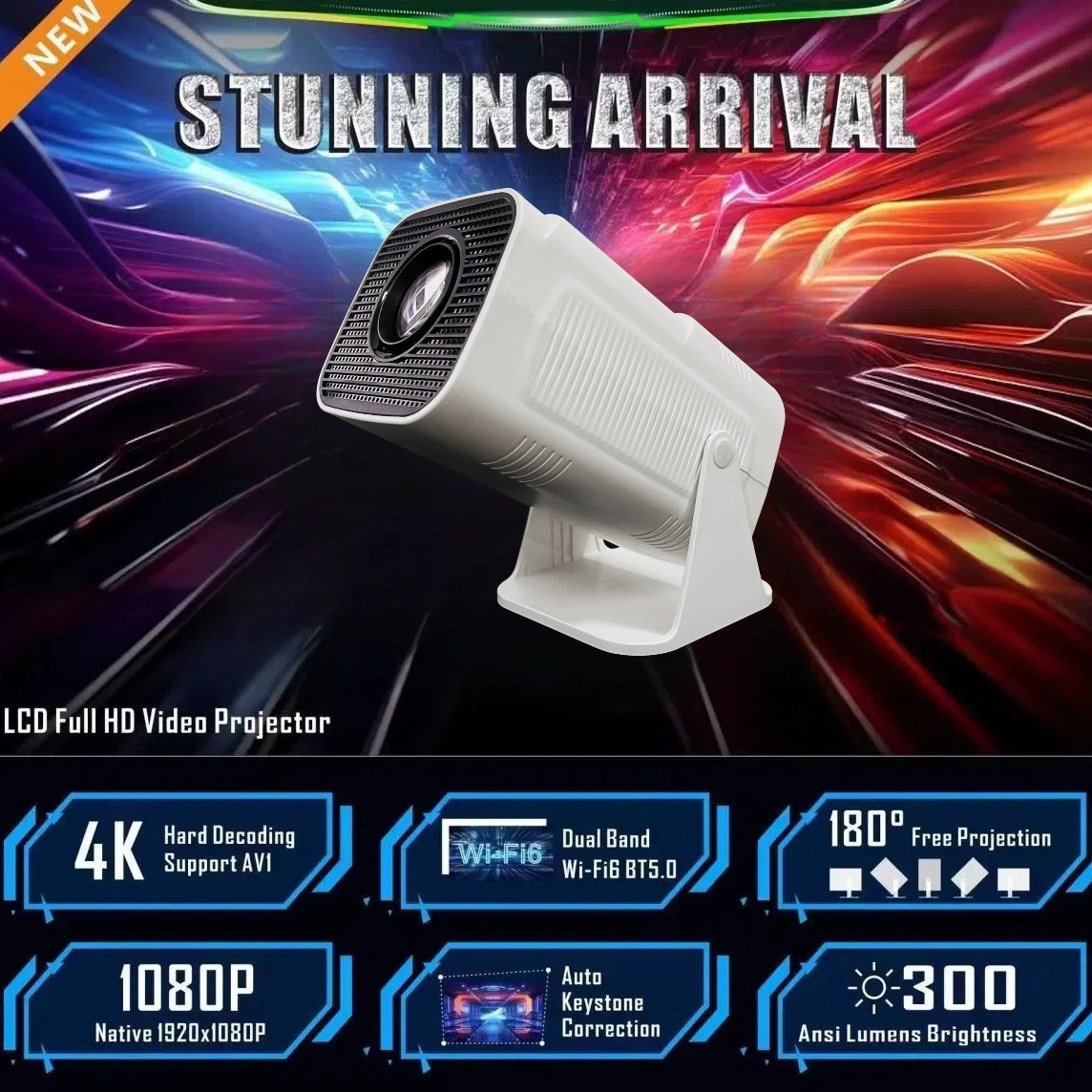 Cross-border HY320mini intelligent projector equipped with Android system HD screen portable projector home