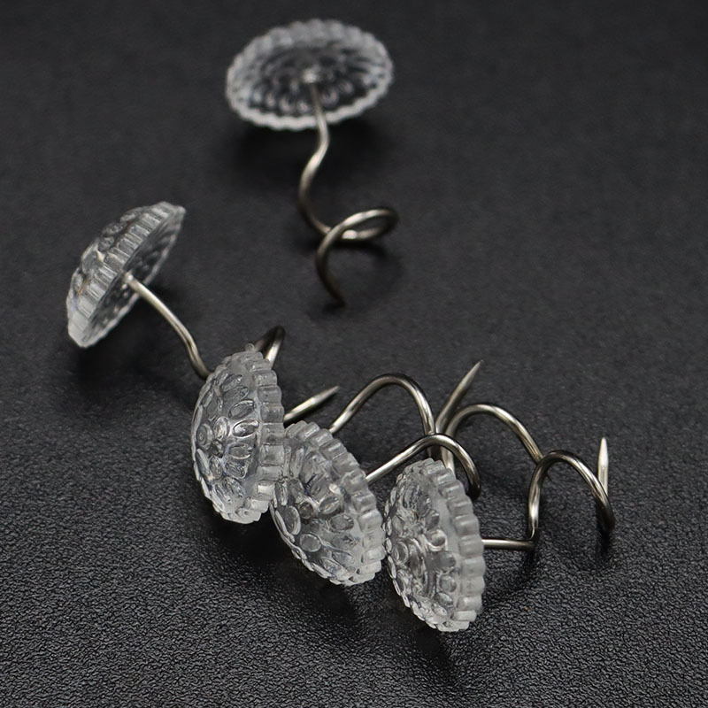 Прозрачный закручивающийся пластиковый спиральный гвоздь для крепления диванных подушек, простыней, без следов