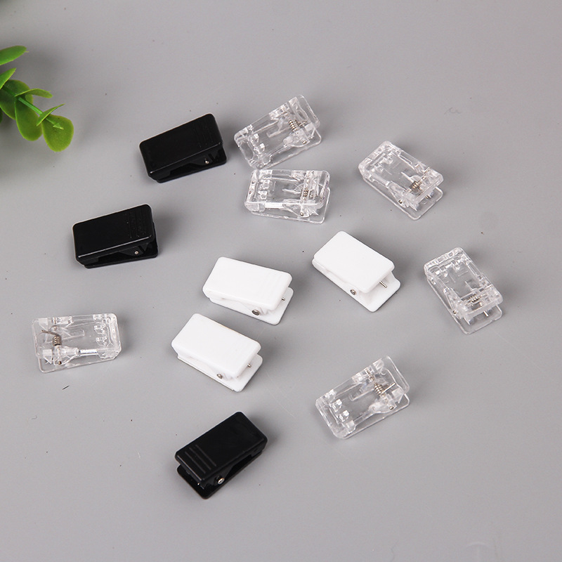 Acrylic clip stationery accessories plastic clip transparent small clip with glue file ass clip hand account PP clip diy