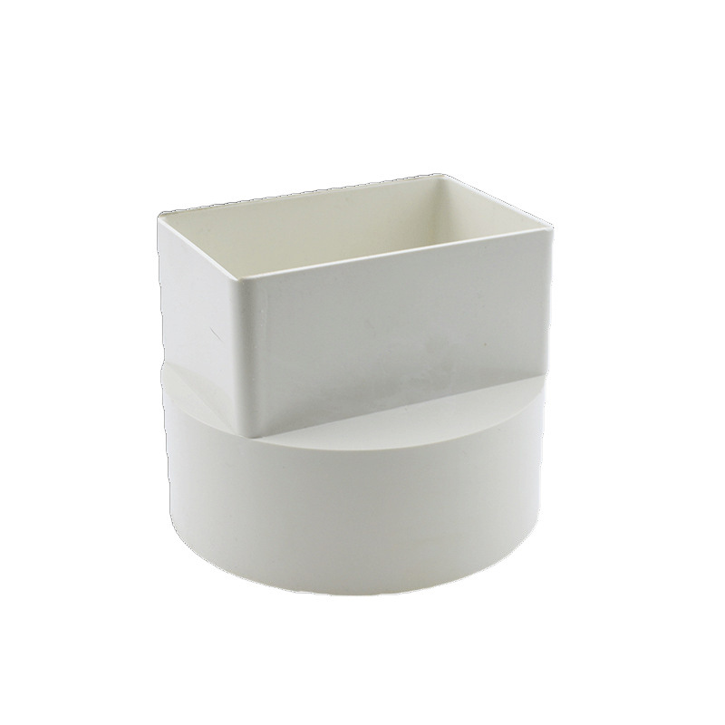 U-PVC square pipe directly connected to downwater rainwater drainage gutter sink fixed pipe square to round converter