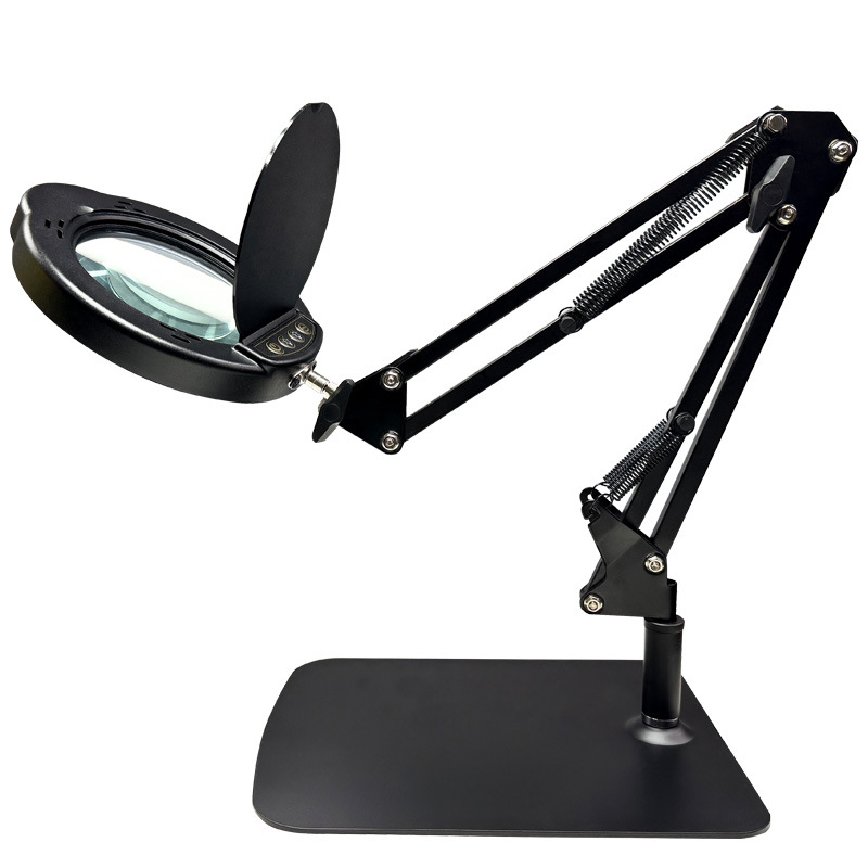 Repair Magnifying Glass Lamp, Makeup, Manicure and Eyelashes Work Foldableing Portable Eye Protection Reading and Learning Desk Lamp with Cover