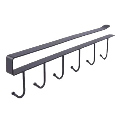 Home Kitchen Wrought Iron Cabinet Storage Rack Multi-Functional Row Hook Wardrobe Organizer Kitchen Traceless Nail-Free Hook