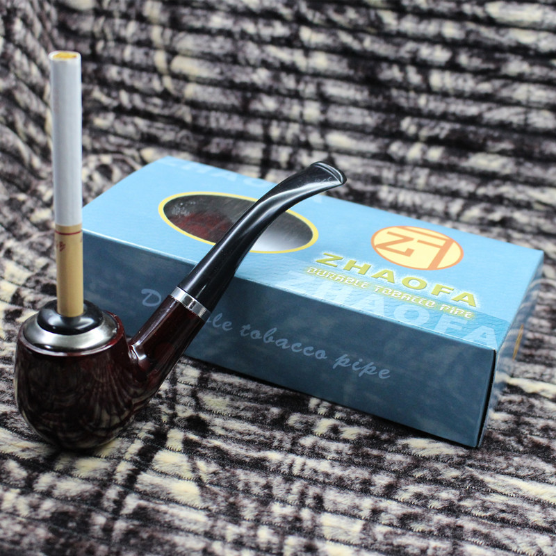 Cross-Border Cigarette Tobacco Dual-Use Resin Pipe Zf808 Men's Classic Tobacco Pipe 10 Yuan Store
