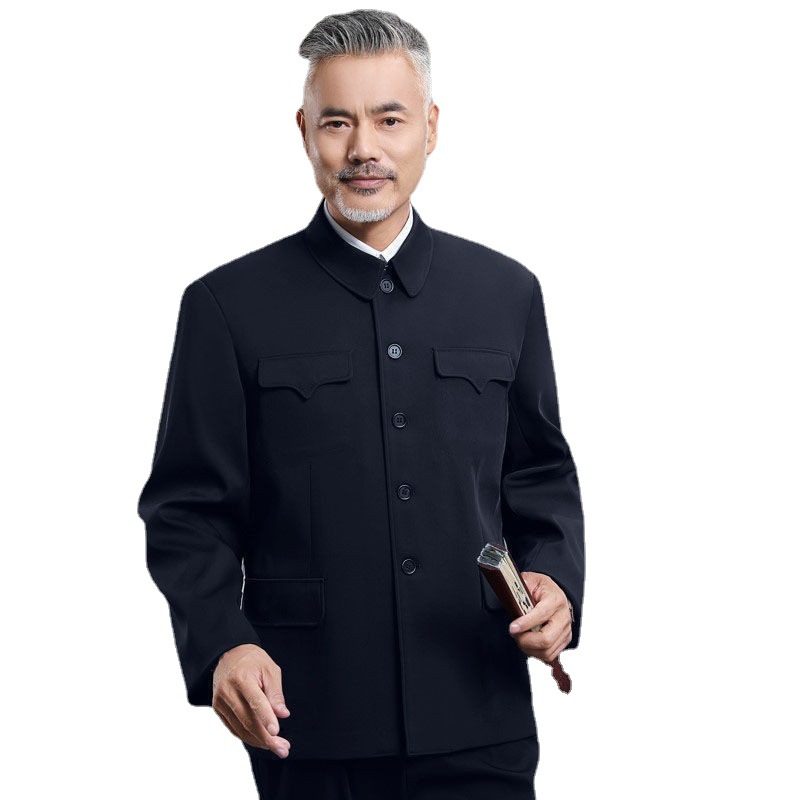 Middle-aged and elderly Zhongshan clothing men's spring and autumn old-fashioned Zhongshan clothing for the elderly Chinese style men's coat dad's clothing