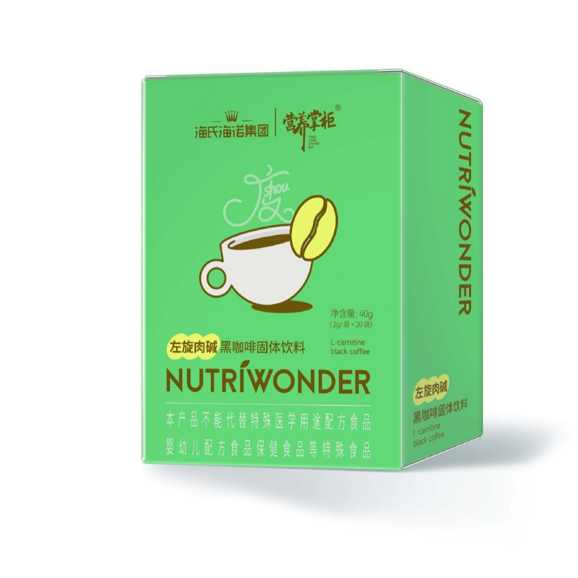 L-Карнитин Haishi Hainuo, черный кофе, низкожирный, мгновенный кофе для фитнеса
