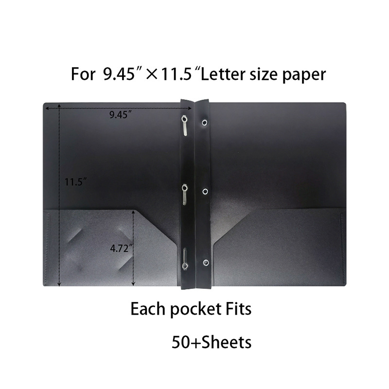 Foreign Trade American A4 Tadpole Clip D-Type Report Folder Pp Data Storage Classification Double Pocket Foldableing Folder