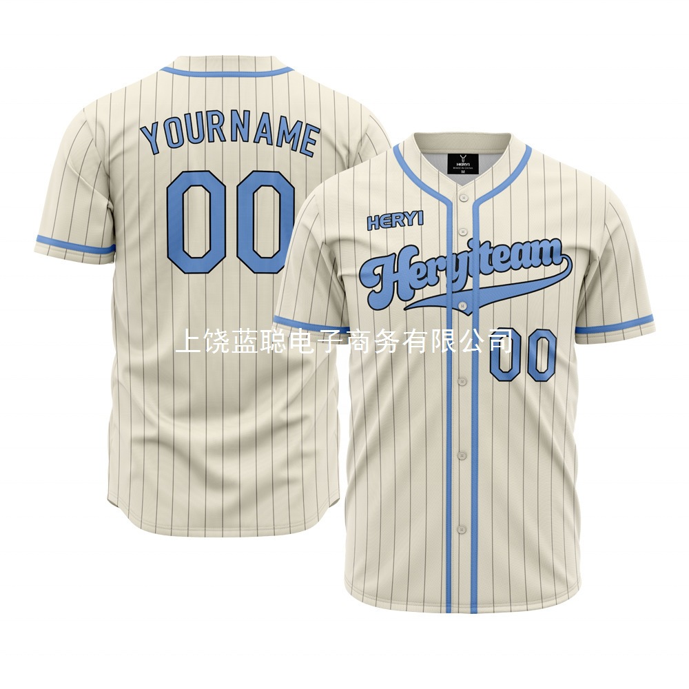 2025 European and American Independent Station Creative Stylish 3D Digital Printing Short-Sleeved Baseball Cardigan Men's Baseball Uniform