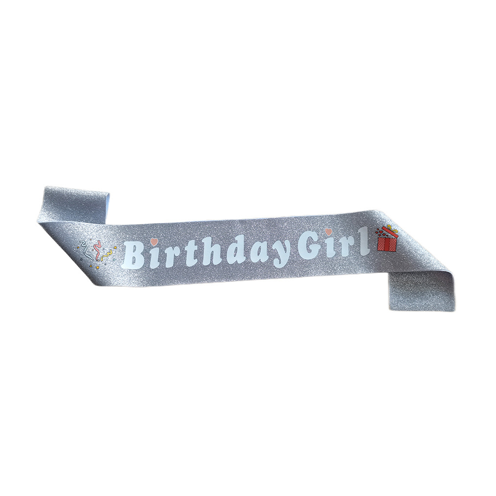 Children's birthday Shoulder Strap birthday girl Cross-border birthday Party Glitter Powder Etiquette Shoulder Strap
