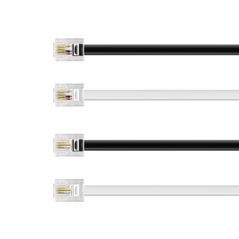 Telephone Line Wholesale Flat 6P4C Fixed Line Landline Cable Telephone Connection Cable 6P2C 2-Core 4-Core Can Be Customized