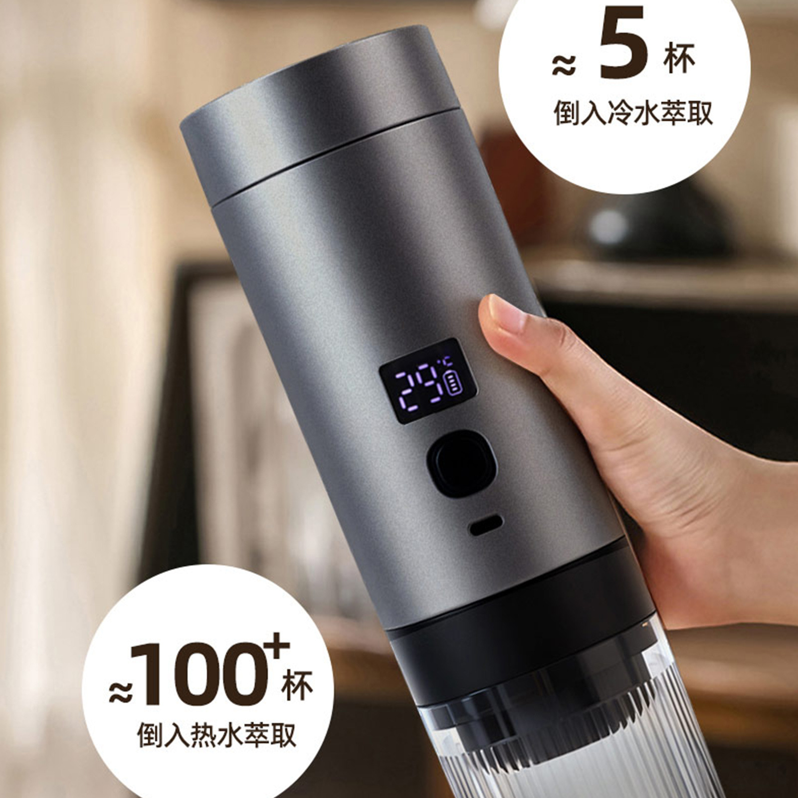 Cross-Border New Product Portable Capsule Coffee Machine Outdoor Heated Espresso Small Coffee Machine Three-In-One