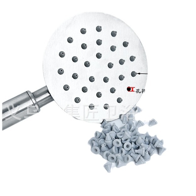 Stainless steel top spray shower silicone hole silicone nail shower hand-held ultra-thin nozzle water outlet removable water outlet