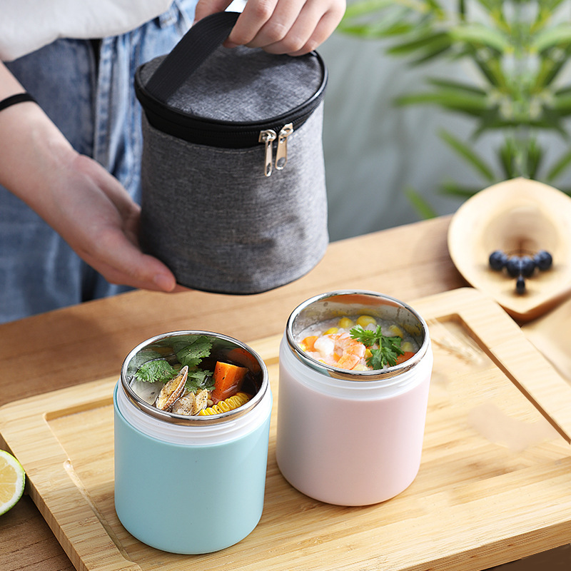 Stainless Steel Breakfast Cup, Insulated Bucket, Single-Layer Portable Oatmeal Cup, Sealed Soup Cup for Office Workers, Portable Soup Cup