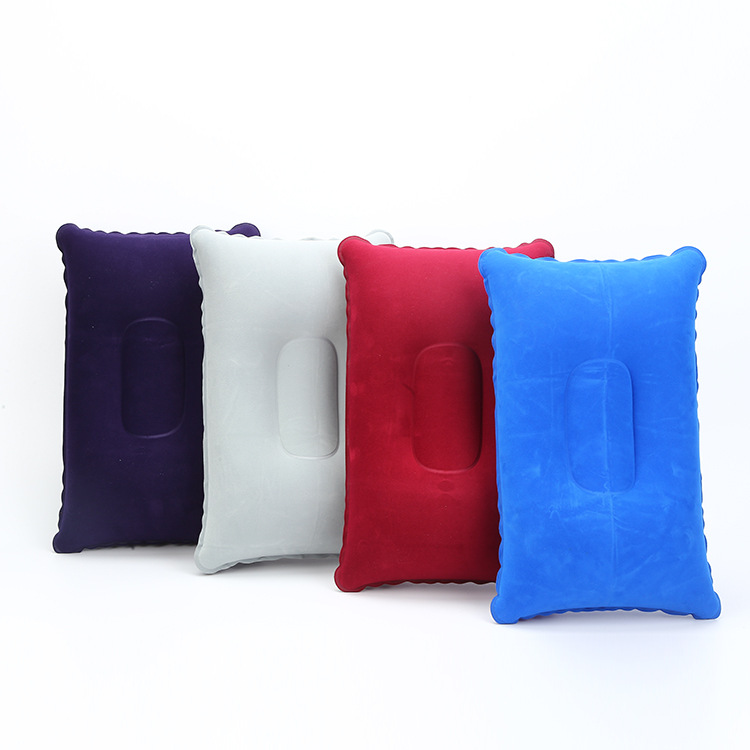 Huiqi Toys Professional PVC Flocking Inflatable Pillow U-shaped Pillow Outdoor Travel Inflatable Pillow Square Pillow Travel Pillow