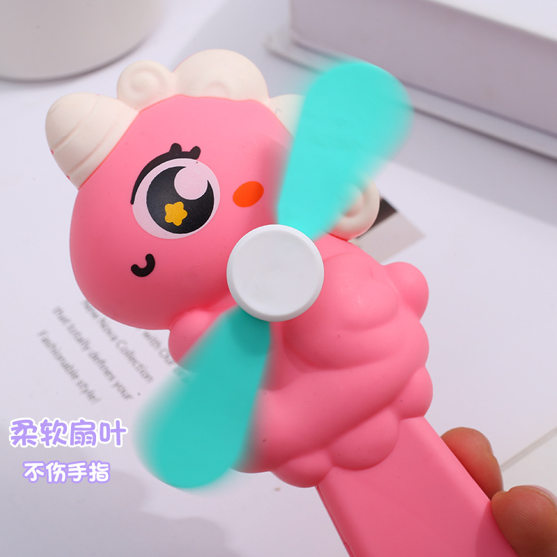 New Unicorn Fan cartoon handheld fan portable multifunctional mini hand pressure small fan drainage small gift