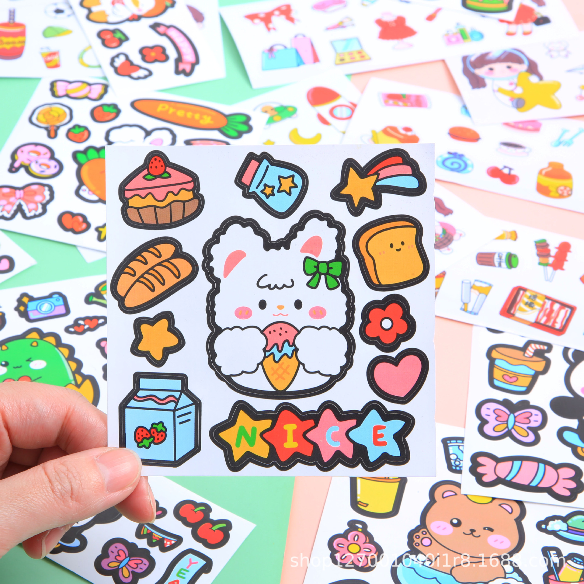 Cute cartoon journal stickers creative children's journal stickers pvc goo card stickers suit self-selected DIY stickers