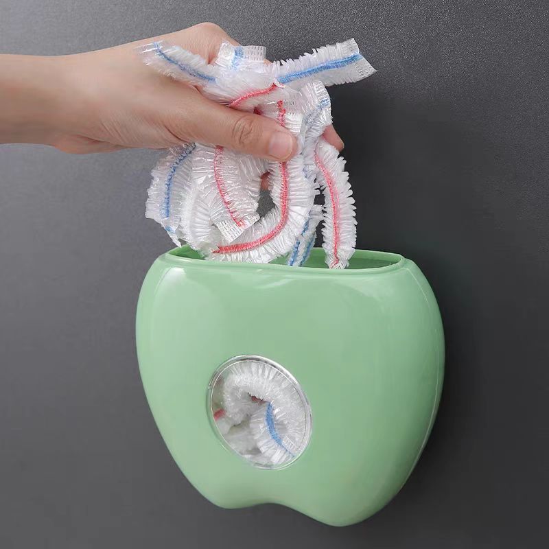 Multi-Functional Apple-Shaped Storage Box Household Wall-Mounted Kitchen Withdrawable Disposable Plastic Preservation Film Bag Storage and Tidy Box