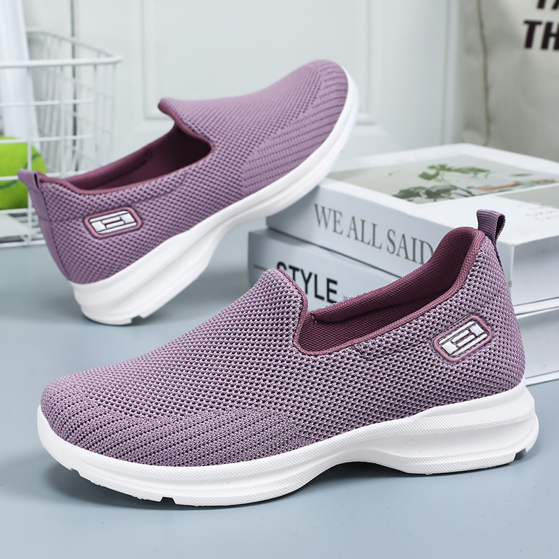 Shoes Women's Casual Shoes Autumn New Cloth Shoes Single Shoes Dropshipping Shallow Mouth Mesh Shoes Middle-Aged and Elderly Mom's Shoes