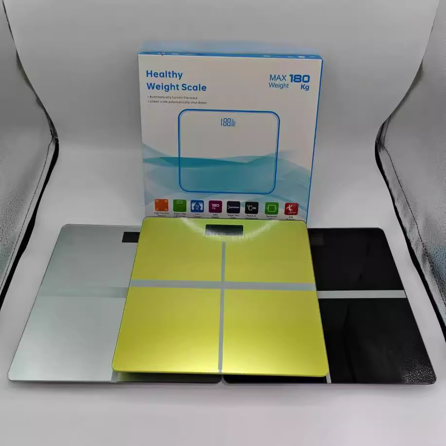 Fashion Electronic Scale Weighing Scale Square Body Scale Promotional Gift Household Small Weighing Tempered Glass Scale