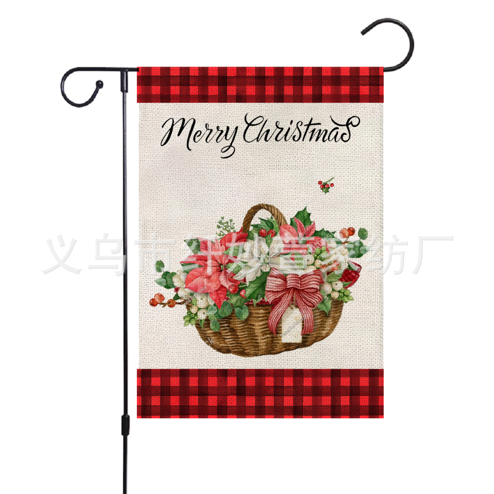 Cross-border Amazon Winter Christmas Garden Flag Decoration Outdoor Flag Set Thanksgiving Halloween New