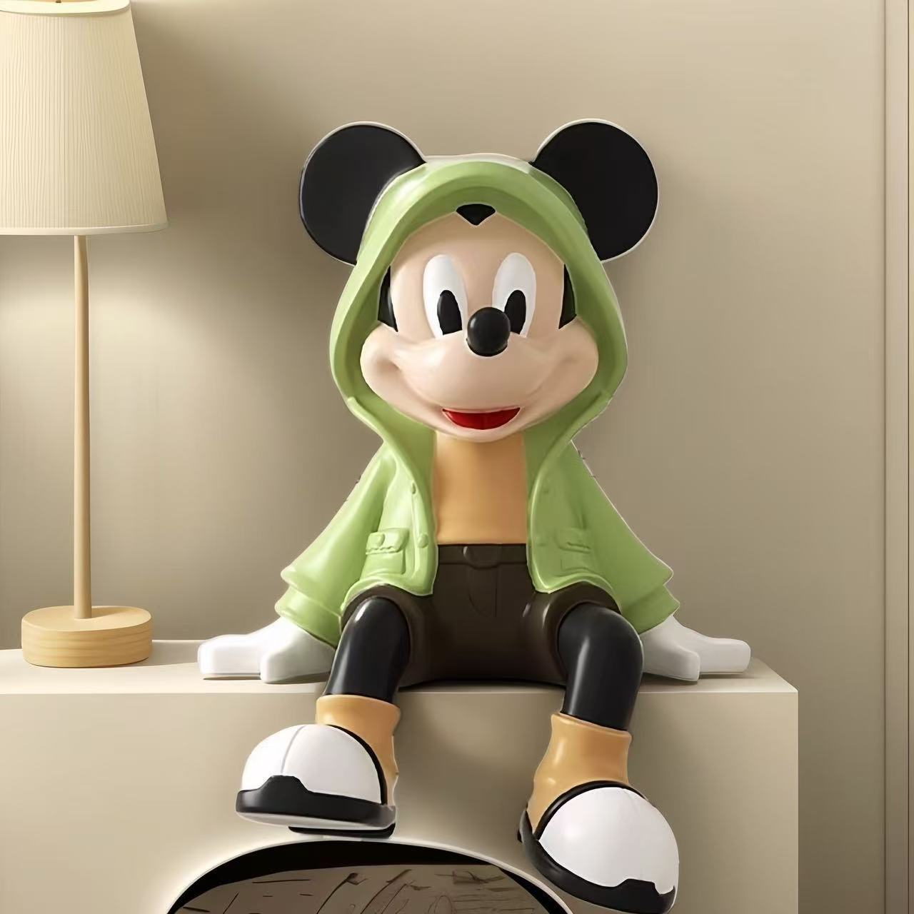 Windbreaker Mickey Sitting Posture Ornaments Living Room Tv Cabinet Decoration Entrance Wine Cabinet High-End Niche Hand-Made Light Luxury