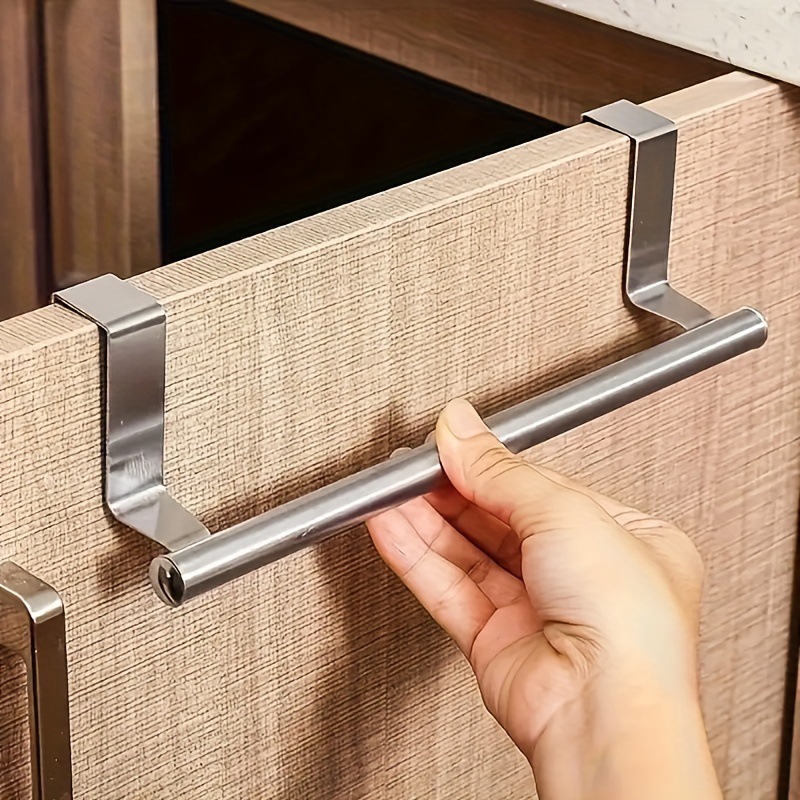 In-Stock 430 Stainless Steel Towel Rack, No-Drill Towel Bar, Bathroom Single Rod Towel Rack, Cabinet Storage Rack
