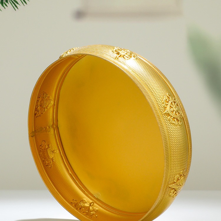 Mandala Plate Xizang Style Eight Auspicious Xizang Tantric Design Brass Mandala Plate Base Plate 12.5cm Tantric Offering Mandala