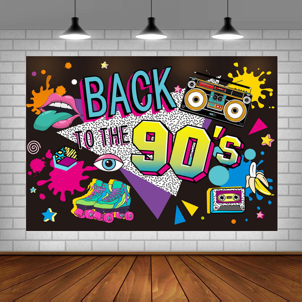 Cross-border birthday background cloth party decoration supplies holiday banner photography background cloth cartoon design