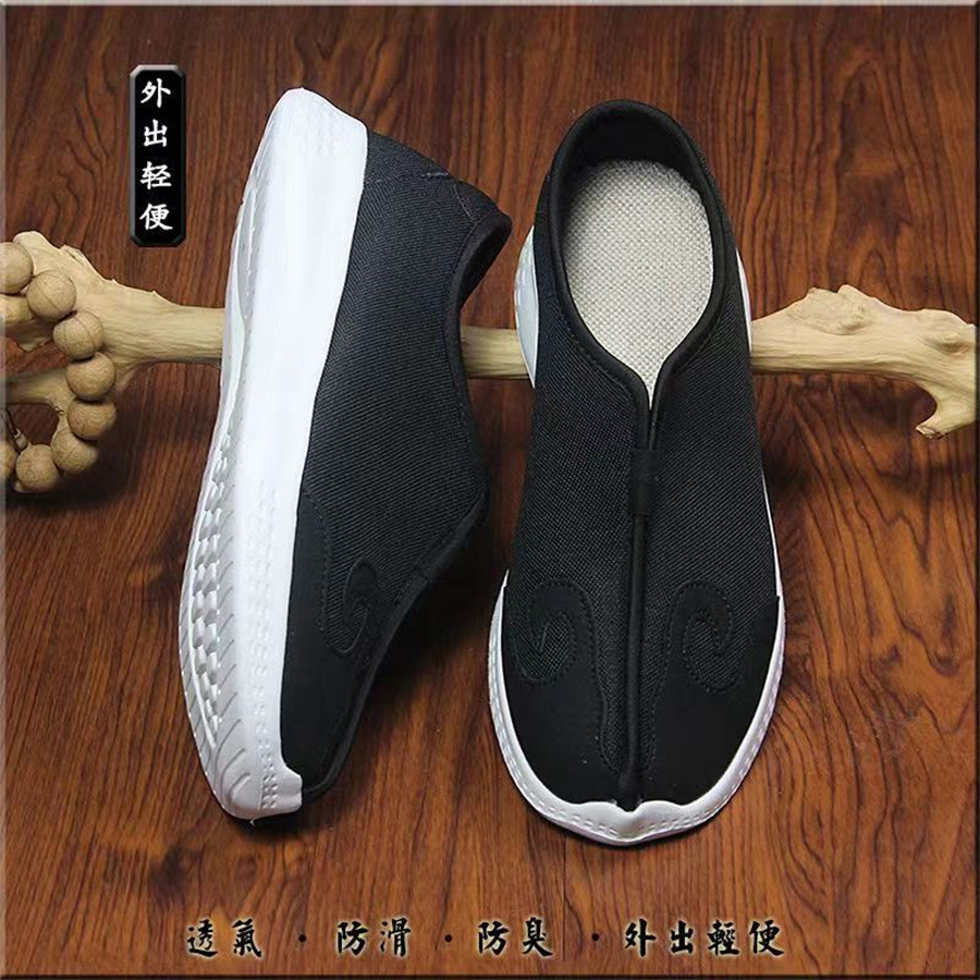Spring and summer Taoist cloud hook shoes square shoes canvas surface woven new shoes soft bottom non-slip breathable lightweight