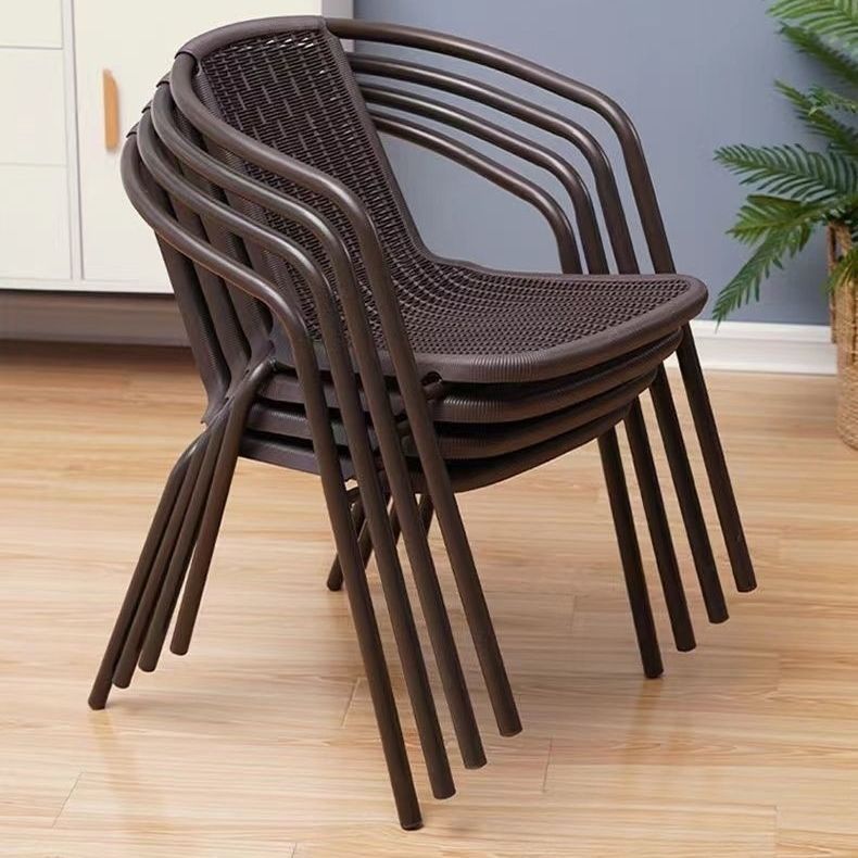 Chair Backrest Chair Household Table and Chair Plastic Single Stool Outdoor Balcony Rattan Chair Leisure Chair Office Dining Chair Mahjong