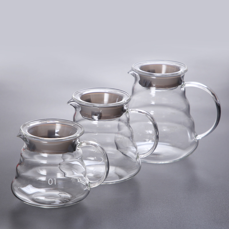Hand coffee pot cloud pot suit simple transparent household glass coffee filter cup filter sharing pot mocha pot