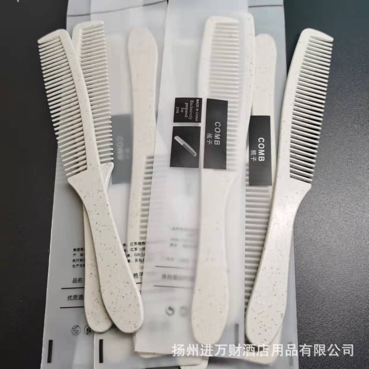Одноразовая соломенная расческа для отелей, мягкая упаковка, оптовая продажа