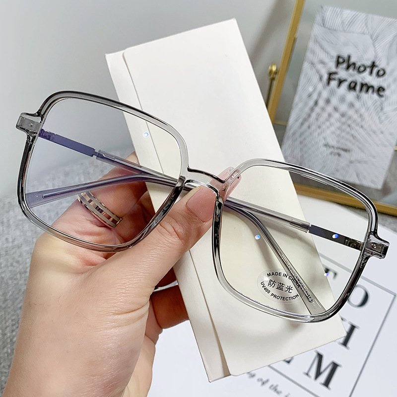 New Frosted Coffee Frame Tr90 Anti-Blue Light Glasses Xiaohongshu Same Style Plain Myopia Flat Glasses 30051