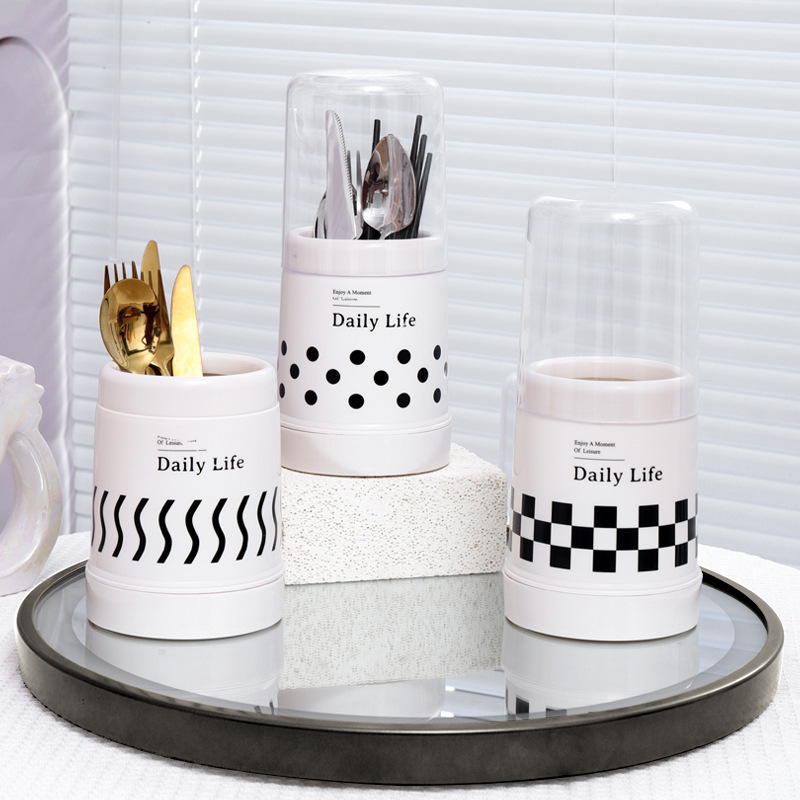 Draining chopsticks holder household creative chopsticks cage kitchen knife, fork and spoon storage rack tableware storage box plastic chopsticks basket