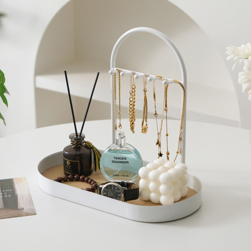 Простой настенный органайзер для ключей из кованого железа, овальное блюдо, хранение ключей и украшений, настольный органайзер, для прихожей