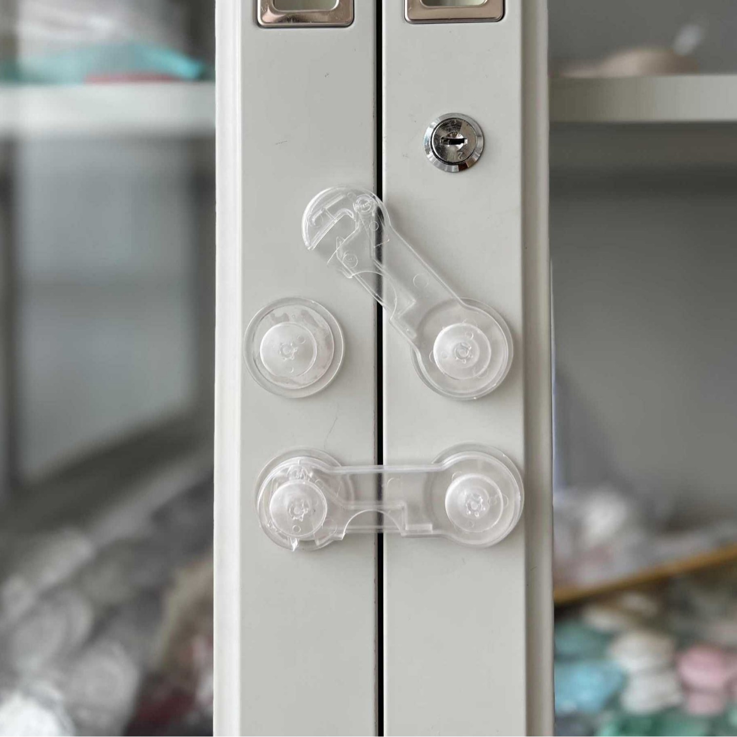 Baby safety anti-pinch multi-function child safety lock children's multi-function protection safety transparent long lock