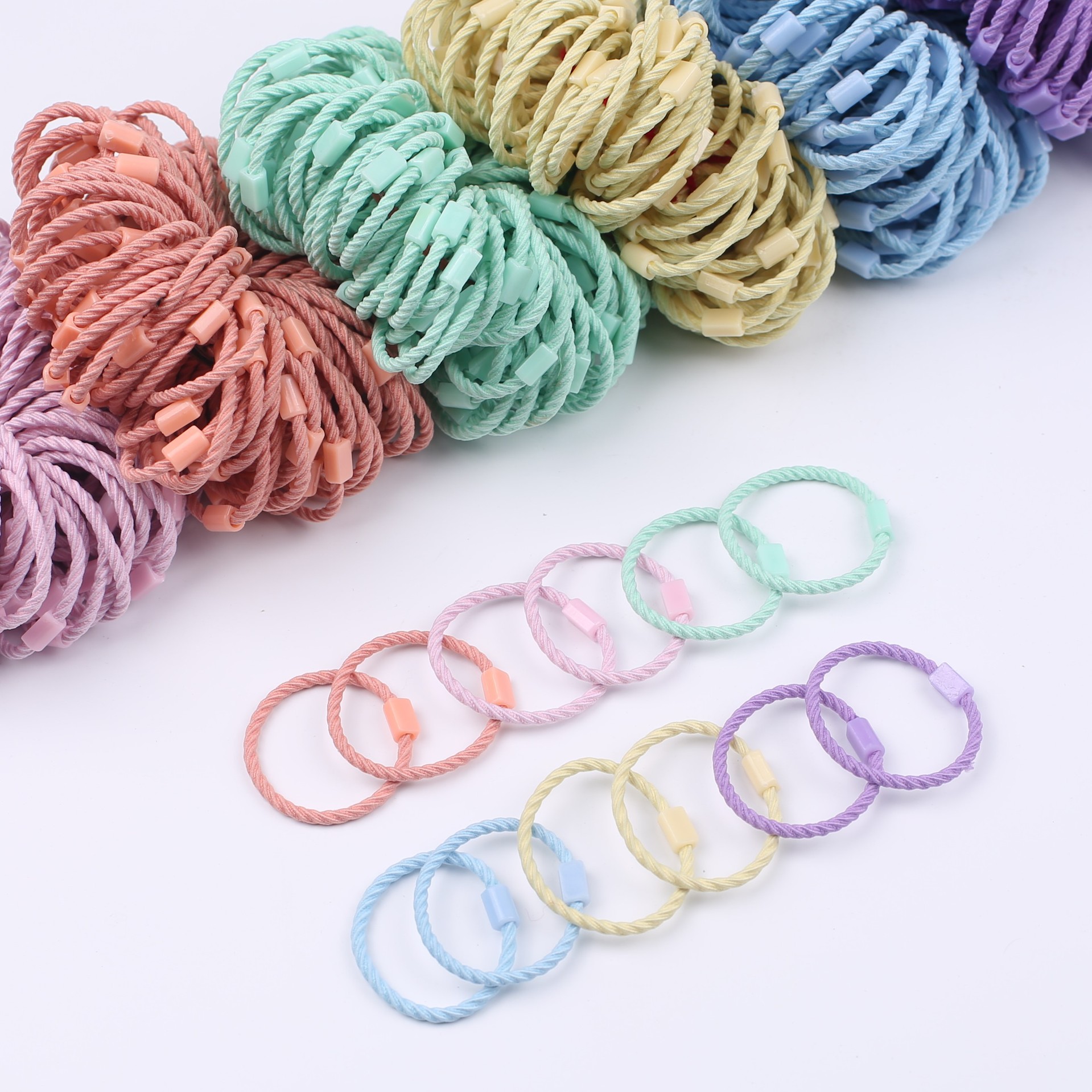 Резинка для волос детская цветная из резины, плоская пряжка, DIY аксессуары, большой детский головной убор, не повреждает волосы, оптовая продажа