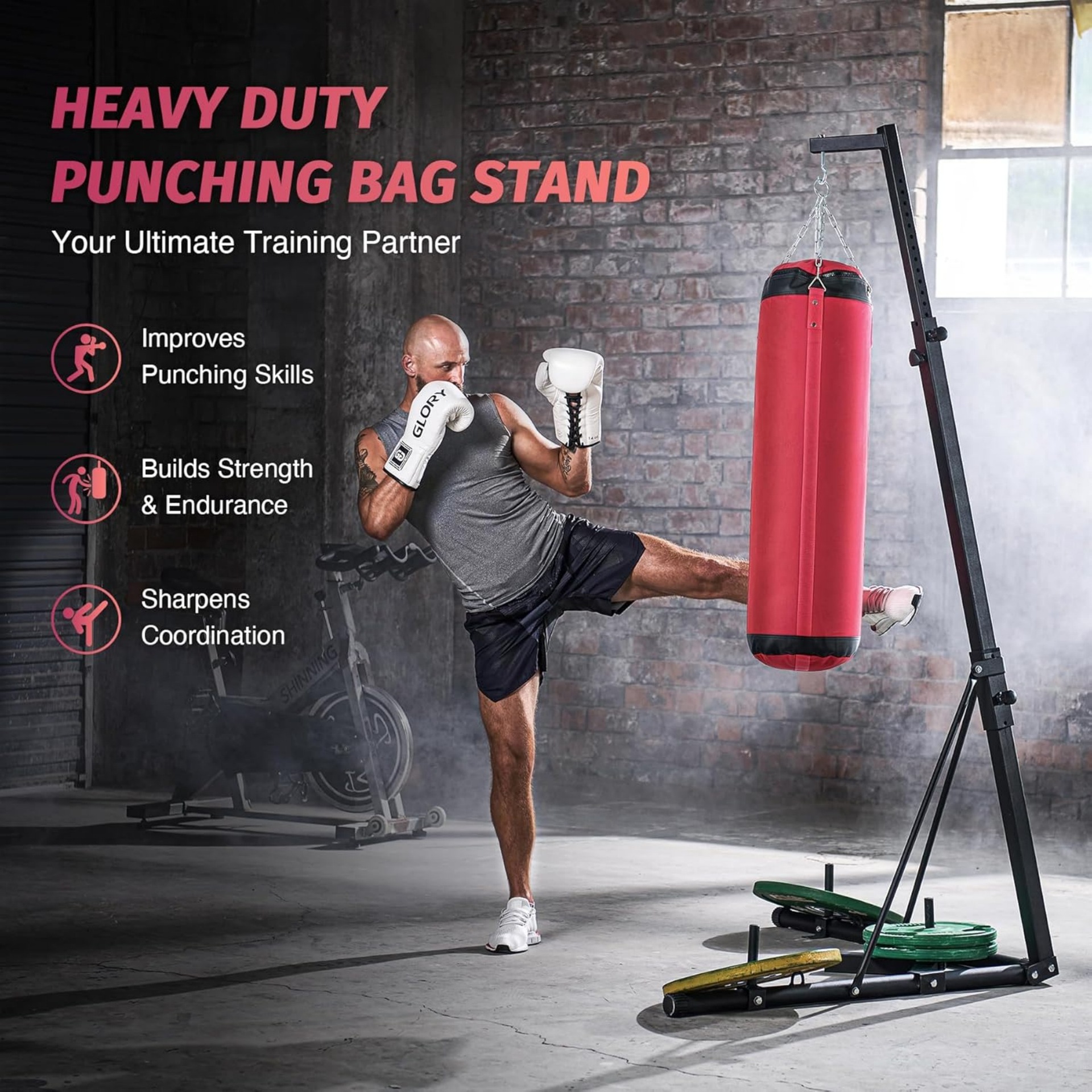 Vertical Household Indoor Folding Boxing Sandbag Rack Sanda Training Boxing Accessories Factory Direct Sale