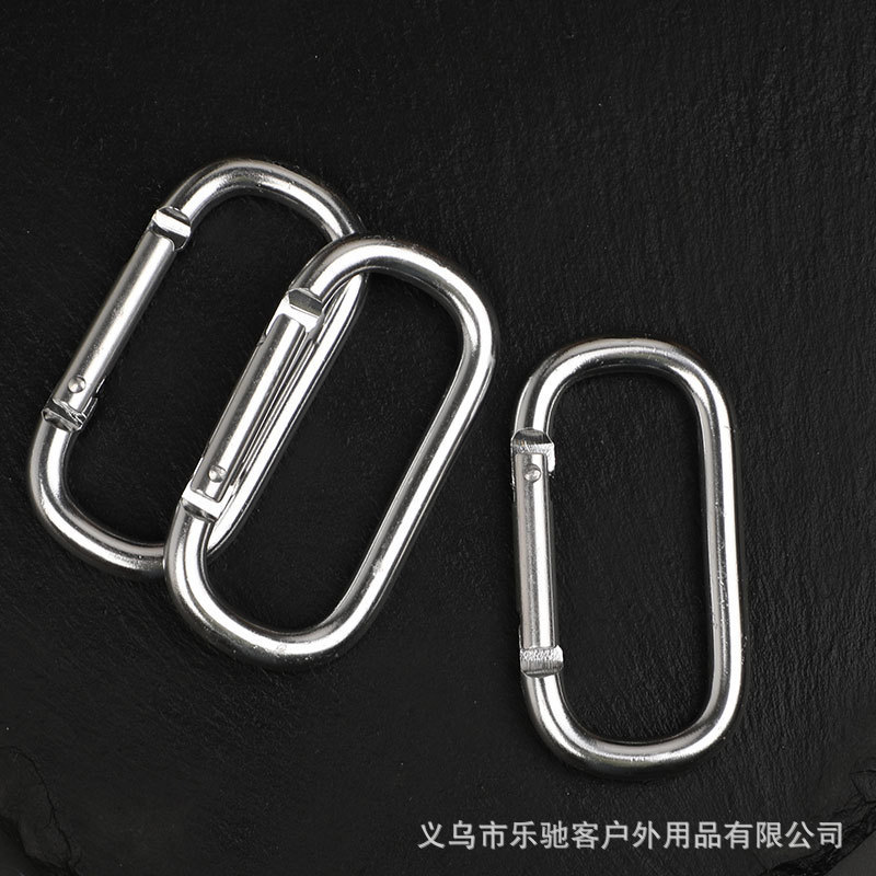 Gun Color No. 6 Runway Type Aluminum Alloy Carabiner Quick Hook Safety Buckle Spring Buckle Water Bottle Buckle Wholesale Cross-Border