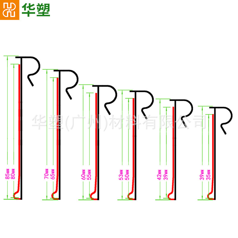 Spot supermarket shelves department store commodity price tag listing transparent plastic hook tag PVC tag