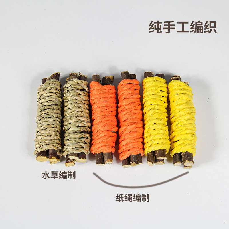 Игрушка для мелких животных, кроликов, хомяков, кошек, успокаивающая, Тоторо, для стачивания зубов, натуральные яблоневые ветки